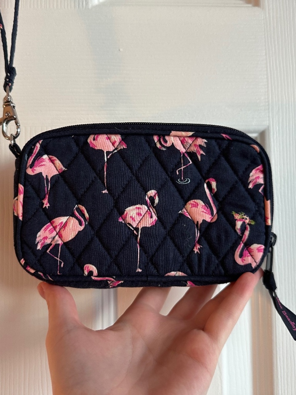 Vera Bradley RFID Crossbody Wallet Wristlet Retired Print (Flamingo Fiesta)